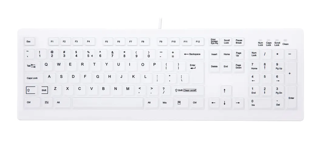 Clavier Étanche IP68 Cherry AK-C8100 Touches Silencieuses Blanc US PC