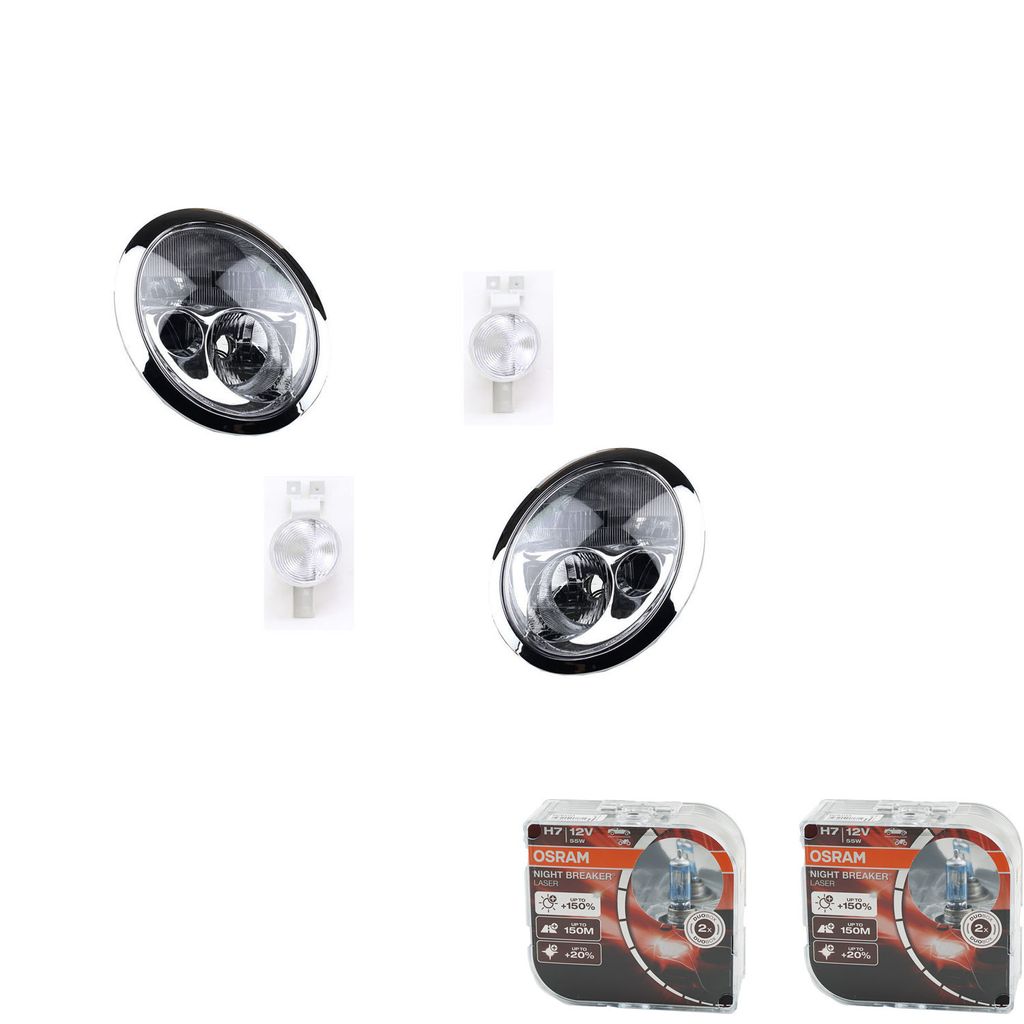 Johns, Scheinwerfer + Osram Night Breaker Laser passend für BMW Mini R50 R53 01-04 + L R 63126911703 6911703 63126911704 6911704 63137165861 63136...