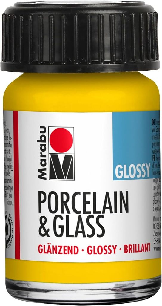 Marabu Farbe "Porcelain & Glass" glänzend 15 ml sonnengelb Produktbild 