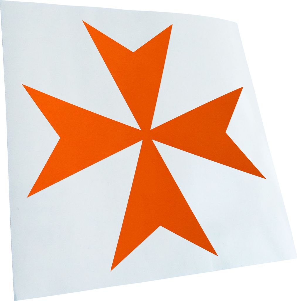 Kiwistar - Autoaufkleber - Malteserkreuz - Heckscheibenaufkleber - Aufkleber für Auto Kfz Fahrrad, LKW, Truck Mofa