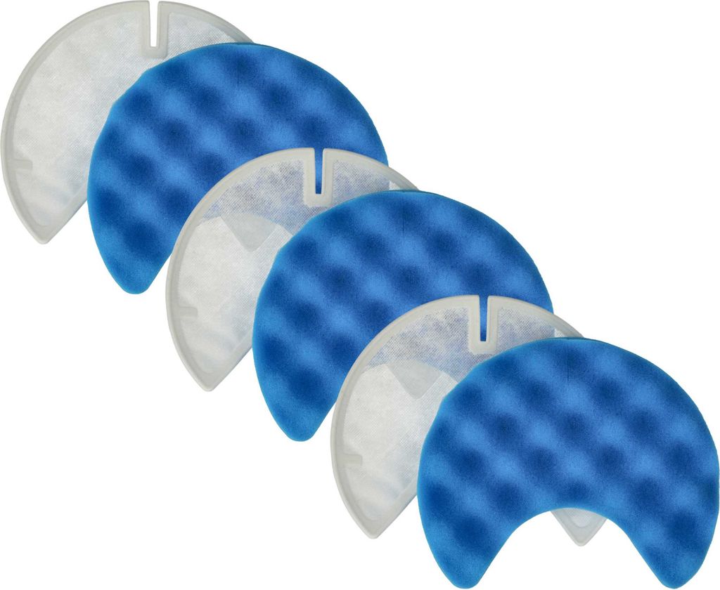 vhbw 3x Schaumstoff-Filter, 3x Mikrofilter kompatibel mit Samsung Navibot SC8400, SC8410, SC8462, SC8470, SC8460, SC8461, SC8421, SC8430 Staubsauger