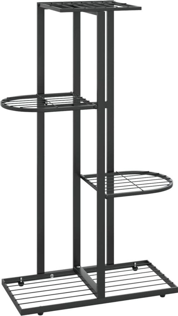 vidaXL Stojan na kvety 4-stupňový 43x22x76 cm čierny kov Obrázok produktu 