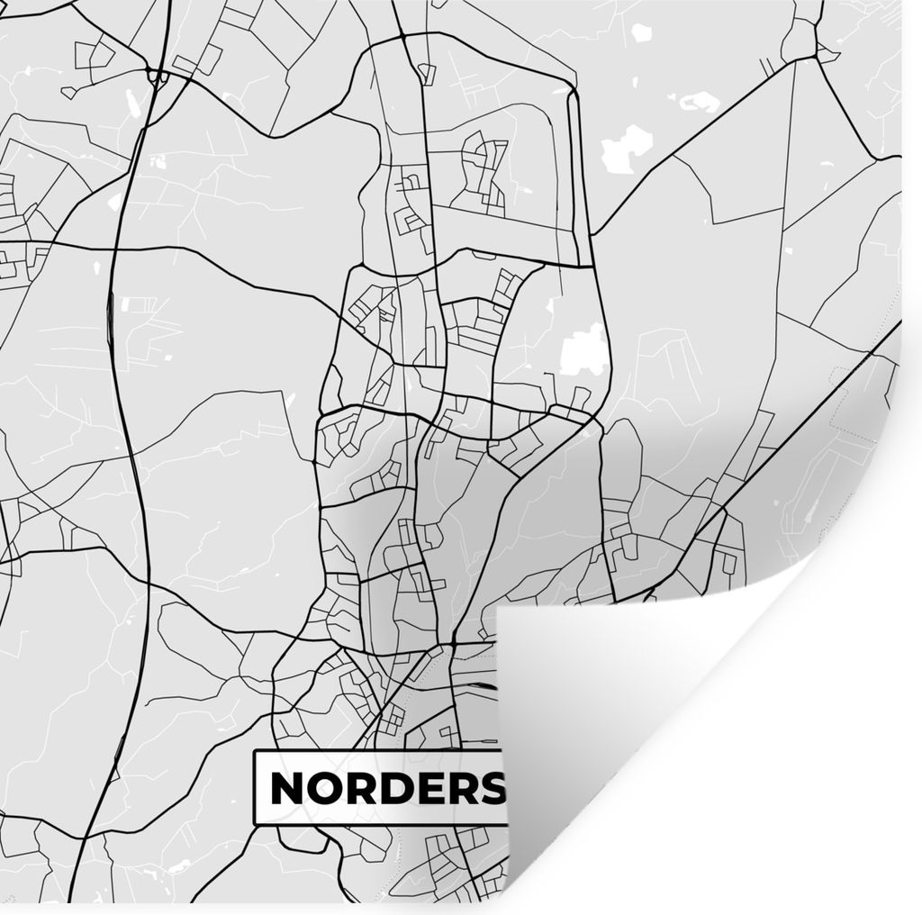 MuchoWow Wandtattoo Wandsticker Wandaufkleber Deutschland - Karte - Norderstedt - Karte 50x50 cm Selbstklebend und Repositionierbar - Selbstklebe...