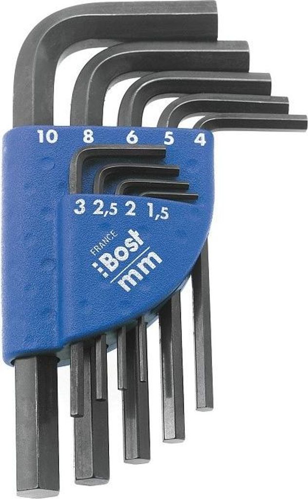 BOST-Schlüsselsatz 6-kant - 9-teilig auf Halter - 866406