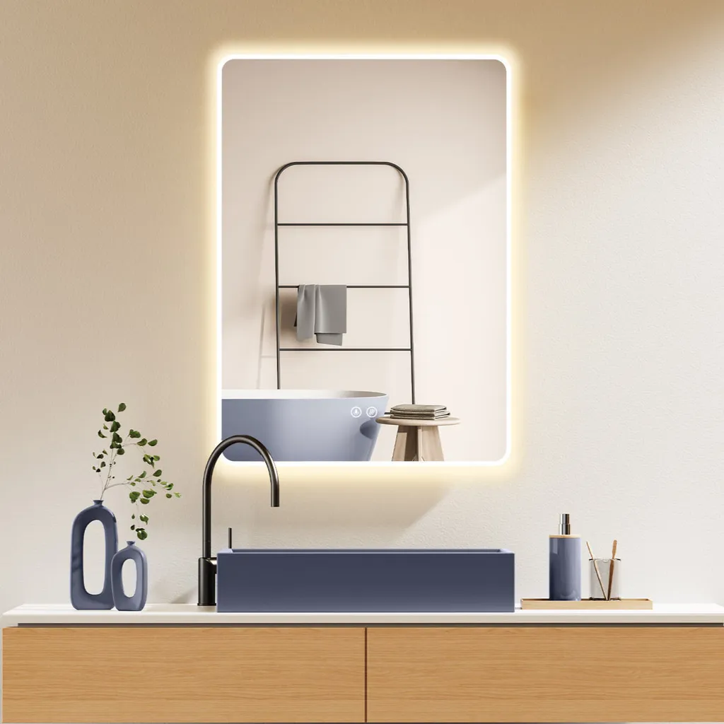 Miroir Salle de Bain Anti-buée LED 50x70 cm : Fini la Buée après la Douche