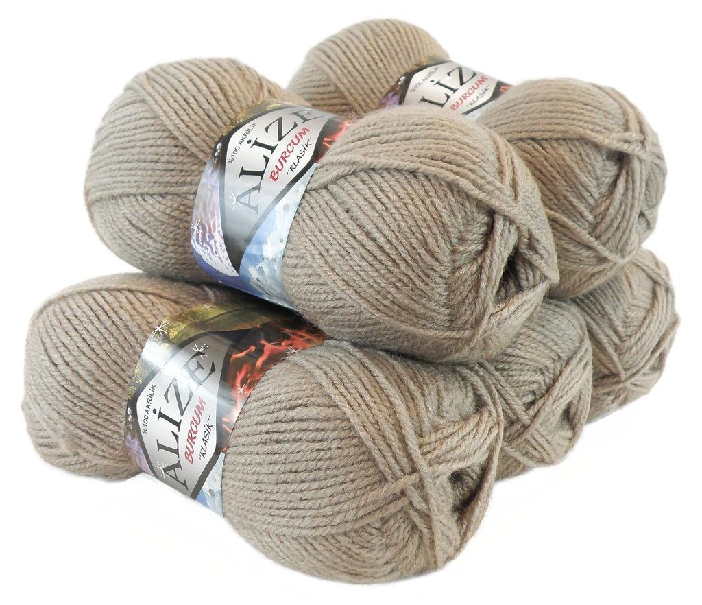5 x 100g Strickgarn Strickwolle Alize Burcum uni / Produktbild 