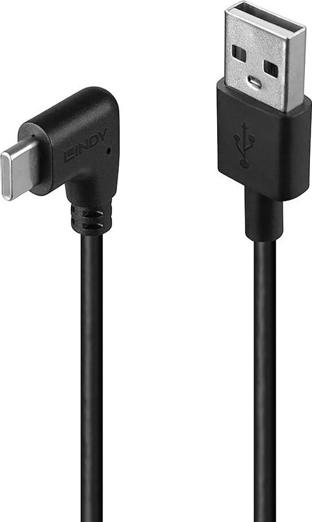 Lindy 32000 Cavo USB A-C 90° 0,5m | Alta Qualità per Spazi Stretti