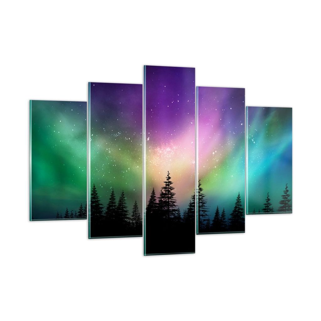 Bilder auf glas - Aurora Polar Nacht - 150x100cm - Glasbilder - Wandbilder - Kunstdruck - zum Aufhängen bereit - Wanddekoration aus Glas - Glas Bi...