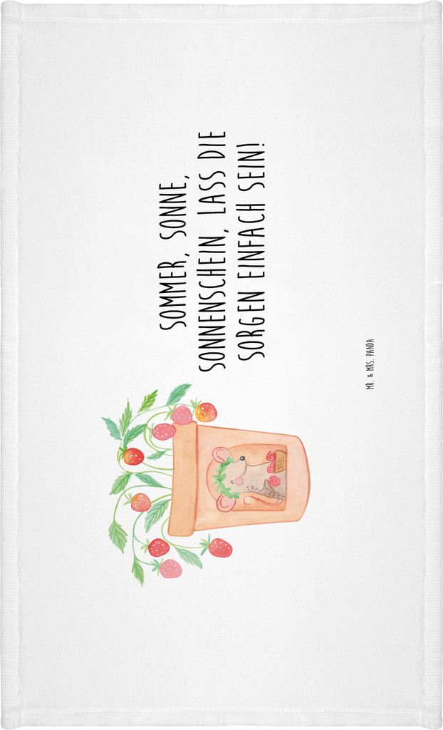 Mr. & Mrs. Panda Handtuch Sommerfreude - Weiß - Geschenk, Frotteehandtuch, Kamin, 50x100, Sommerferien, Summer Vibes, Sommergefühle, Farben, frot...