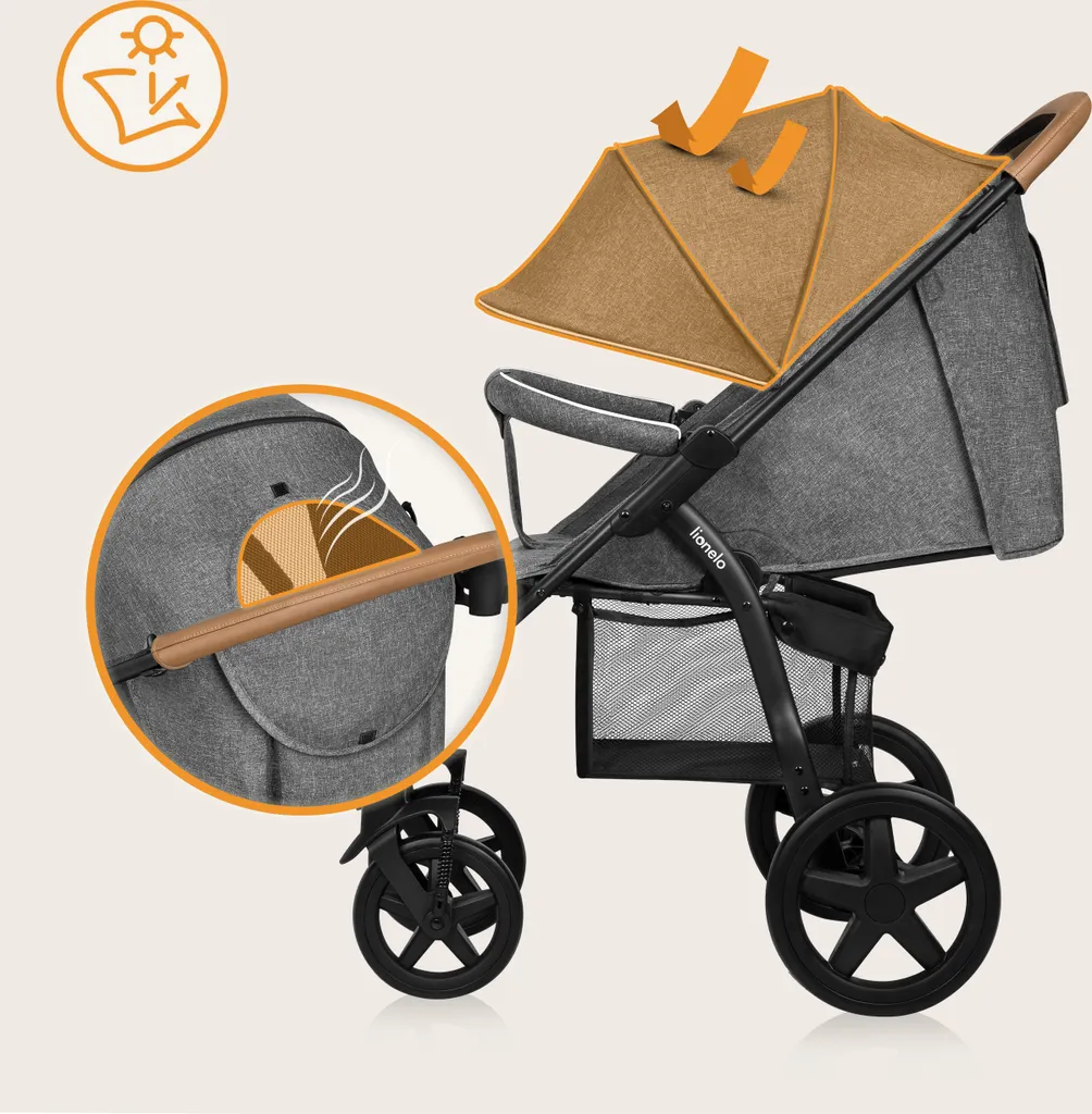 Poussette Canne Lionelo Annet Plus Pliable avec Position Allongée Grise