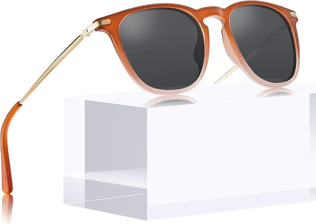 Lunettes de Soleil Femme pour Conduite et Plage Polarisées Vintage Noir