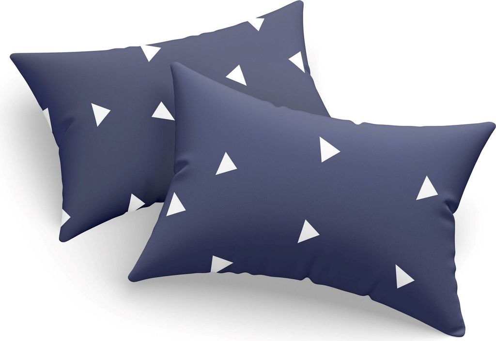 L'Essentiel Linge de Maison, Kissenbezug-Set (2 Stück), Üçgen - Blue, 65 % BAUMWOLLE / 35 % POLYESTER, Blau, 50 x 70 cm