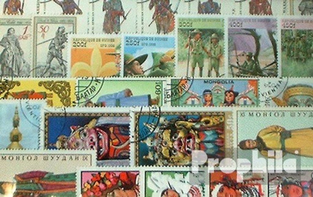 Briefmarken Motive 150 verschiedene Uniform und Trachten Marken