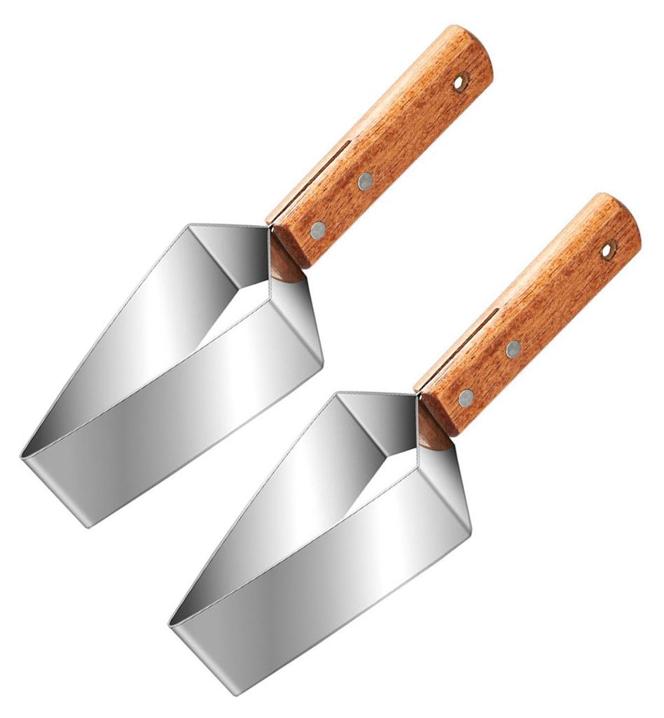 Wassermelonenschneider aus Edelstahl mit Holzgriff, ergonomischer Obstschneider für Wassermelonen, Cantaloupe-Melonen und Äpfel, leicht zu reinig...