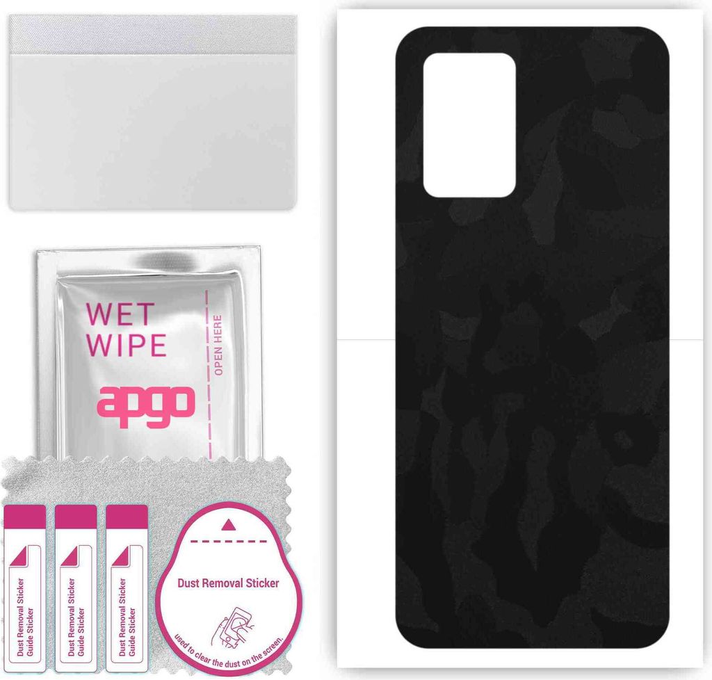 apgo Rückseite Schutzfolie, Skin, kompatibel mit Realme Q3 5G, Hinten Displayschutzfolie aus Vinylfolie, kratzfest, einfache Montage - Schwarzes T...