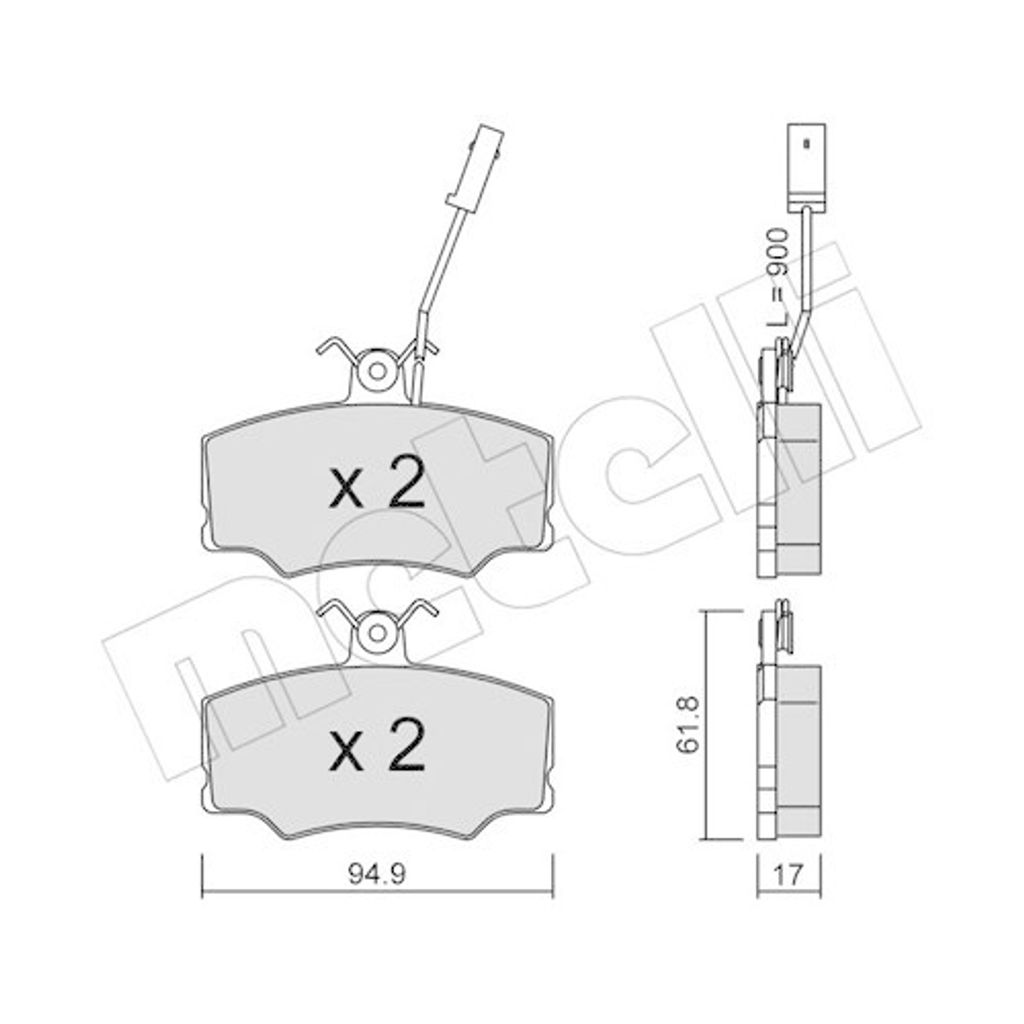 Bremsbelagsatz Scheibenbremse Metelli 22-0076-0 für Alfa Romeo Vorderachse