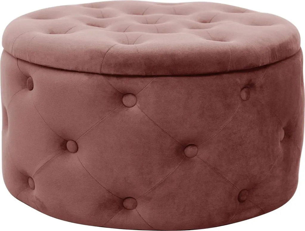Pouf Contenitore Alia Akord Nero 55x30 cm: Soluzione Salvaspazio in Velluto