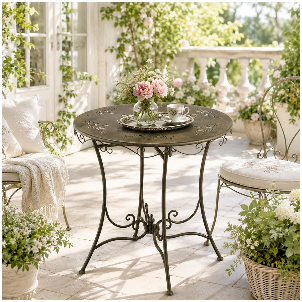 Runder nostalgischer Metalltisch Lily