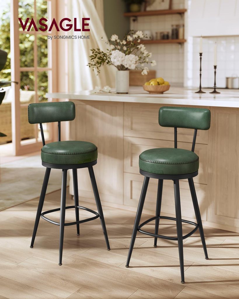 EKHO Kollektion - Barhocker-Set (2er-Pack) mit Rückenlehne
