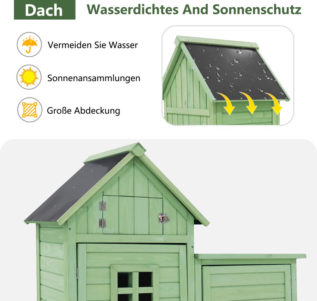 Flieks Geräteschrank Holz Gartenschrank Wetterfest, Produktbild 5