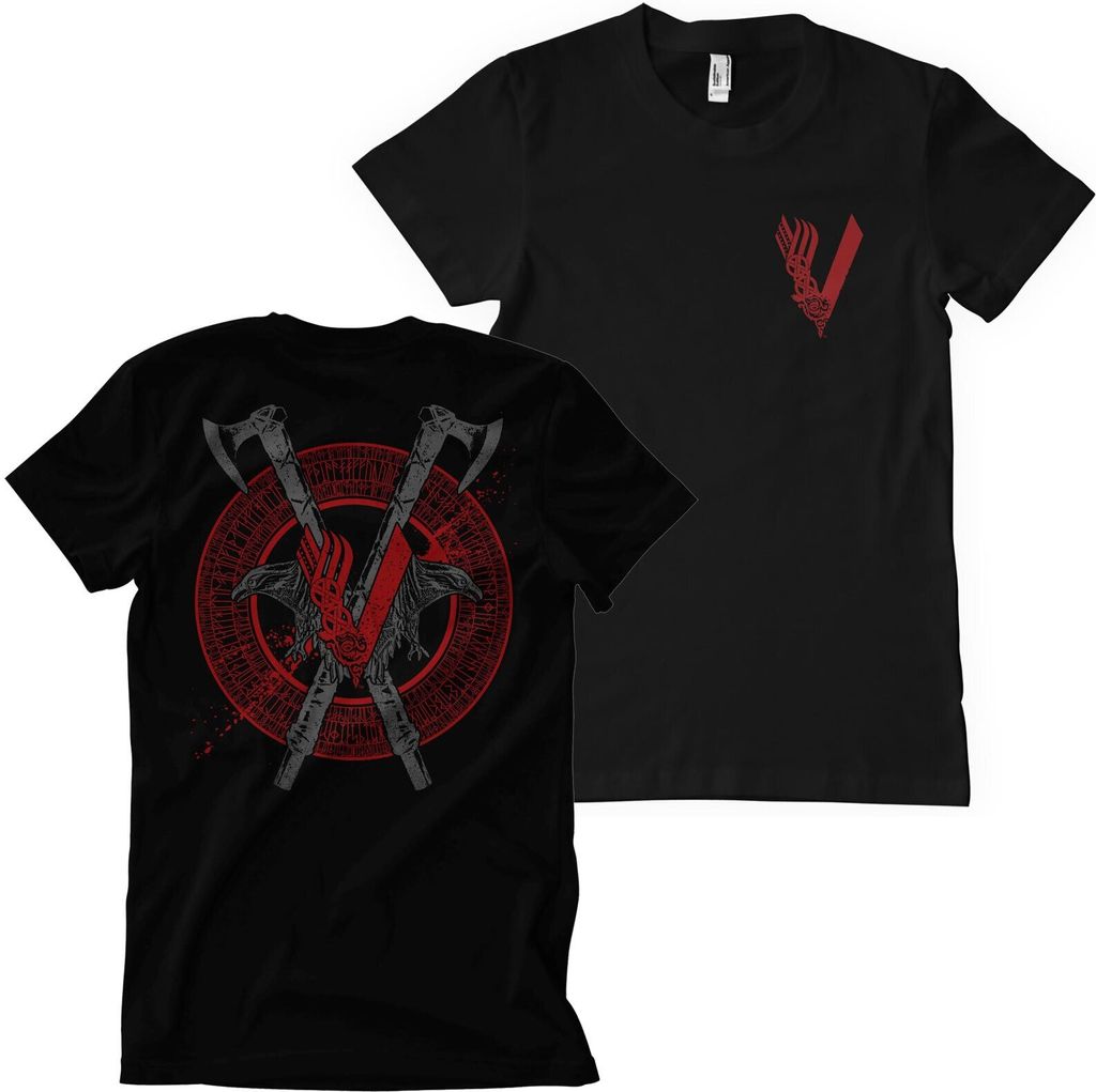 Vikings - Raven and Axe T-Shirt - Medium - Black