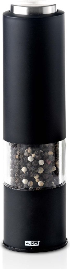 AdHoc EP22 elektrische Salzmühle oder Pfeffermühle Tropica, Kunststoff | Edelstahl, Farbe: Schwarz