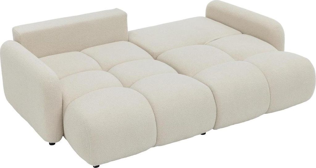 MIRJAN24 Ecksofa Sandy, Wohnzimmmer L-Form mit Schlaffunktion und Bettkasten (Farbe: Lambi 12)