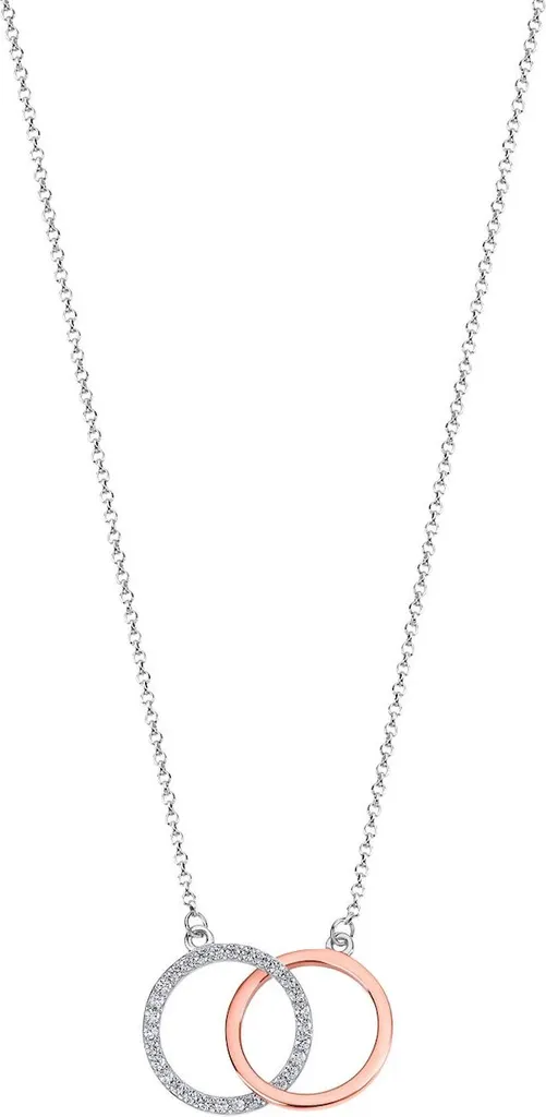 Collier Lotus Silver LP1955-1/1 Argent 925 Anti-Oxydation Anneaux Bicolores