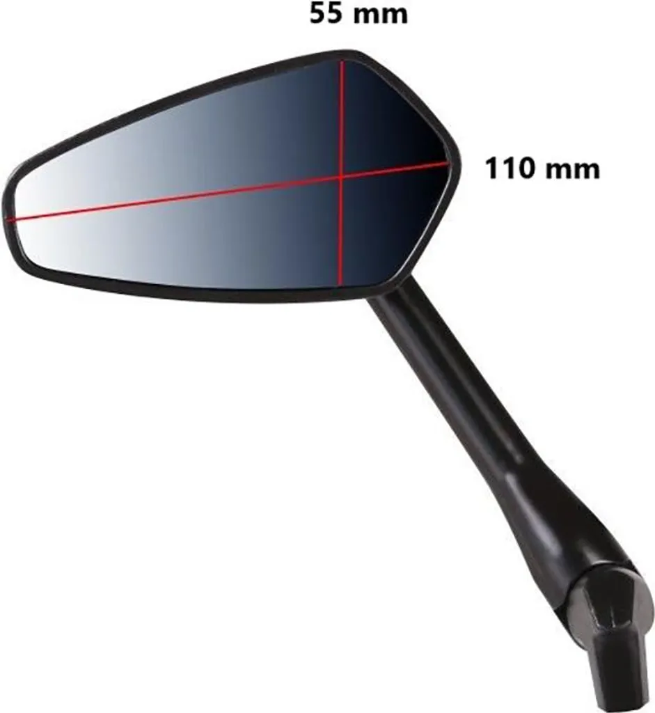 Miroir de guidon CS23 Aluminium Noir pour Moto - Rétroviseur Robuste