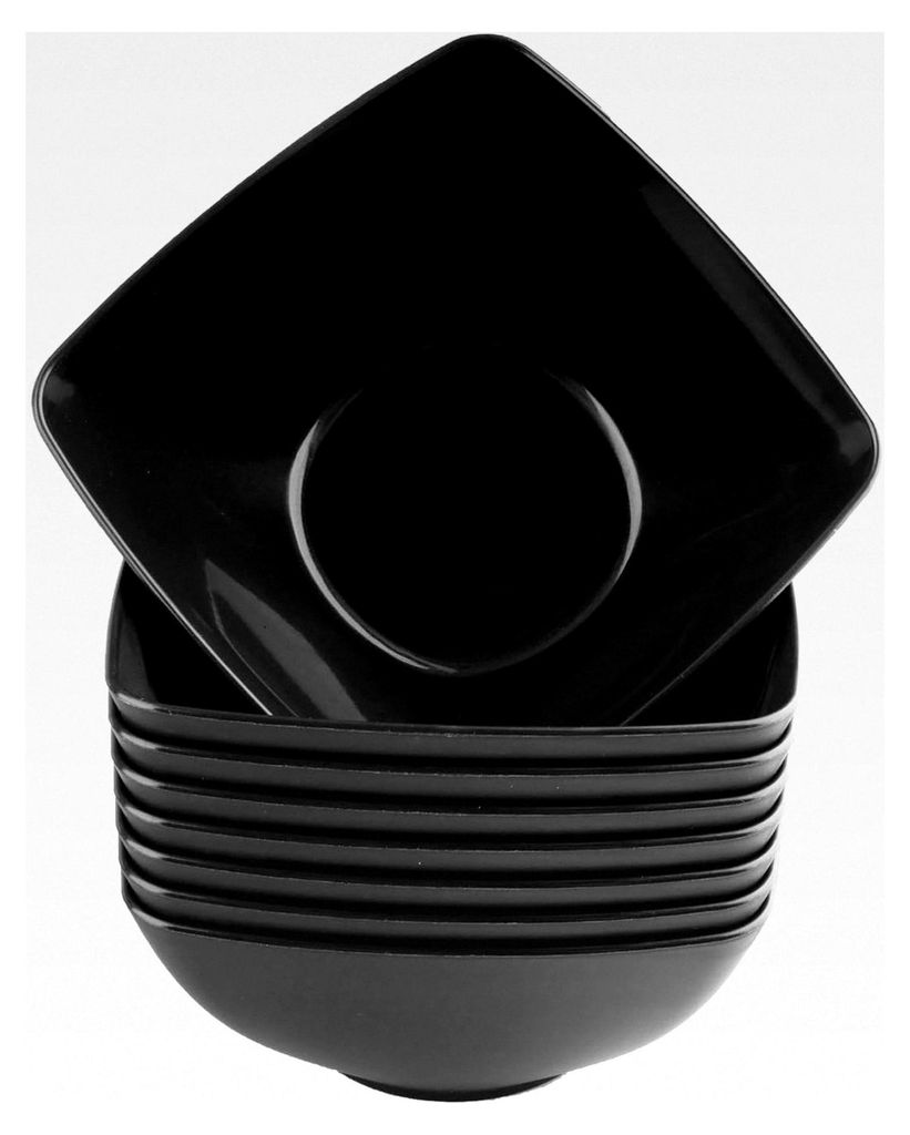 8-teiliges Set Schwarze Eckige Schalen für Snacks und Dips