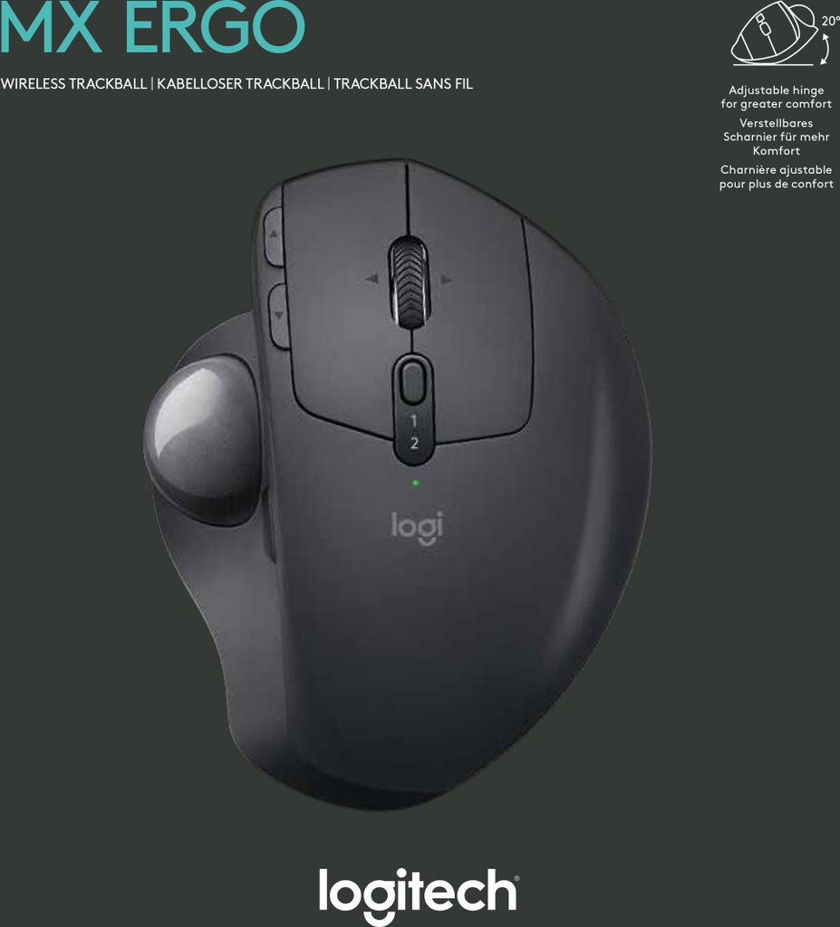 Logitech MX ERGO - Trackball - optick - 8 tlaidiel - Obrázok produktu 