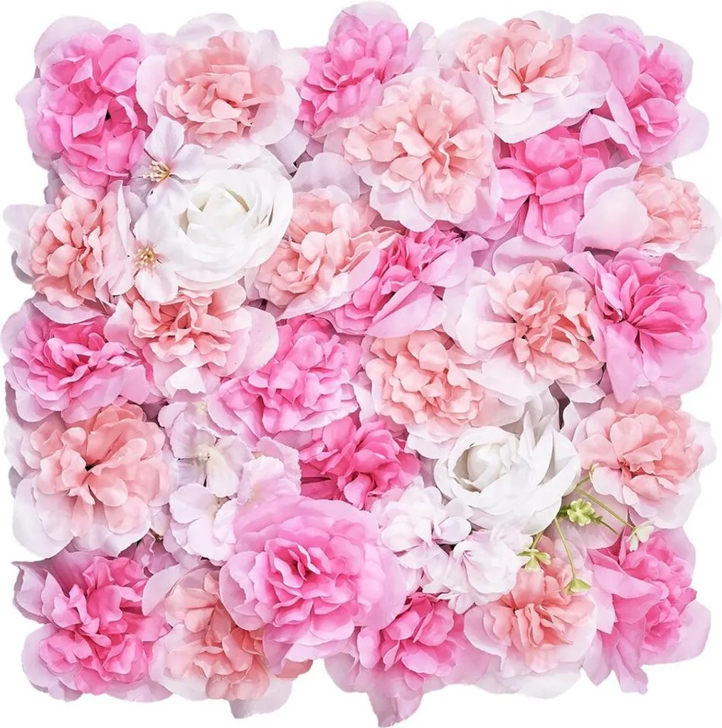 Fond de fleurs pour mur de mariage - 12 dalles artificielles 15x15 po