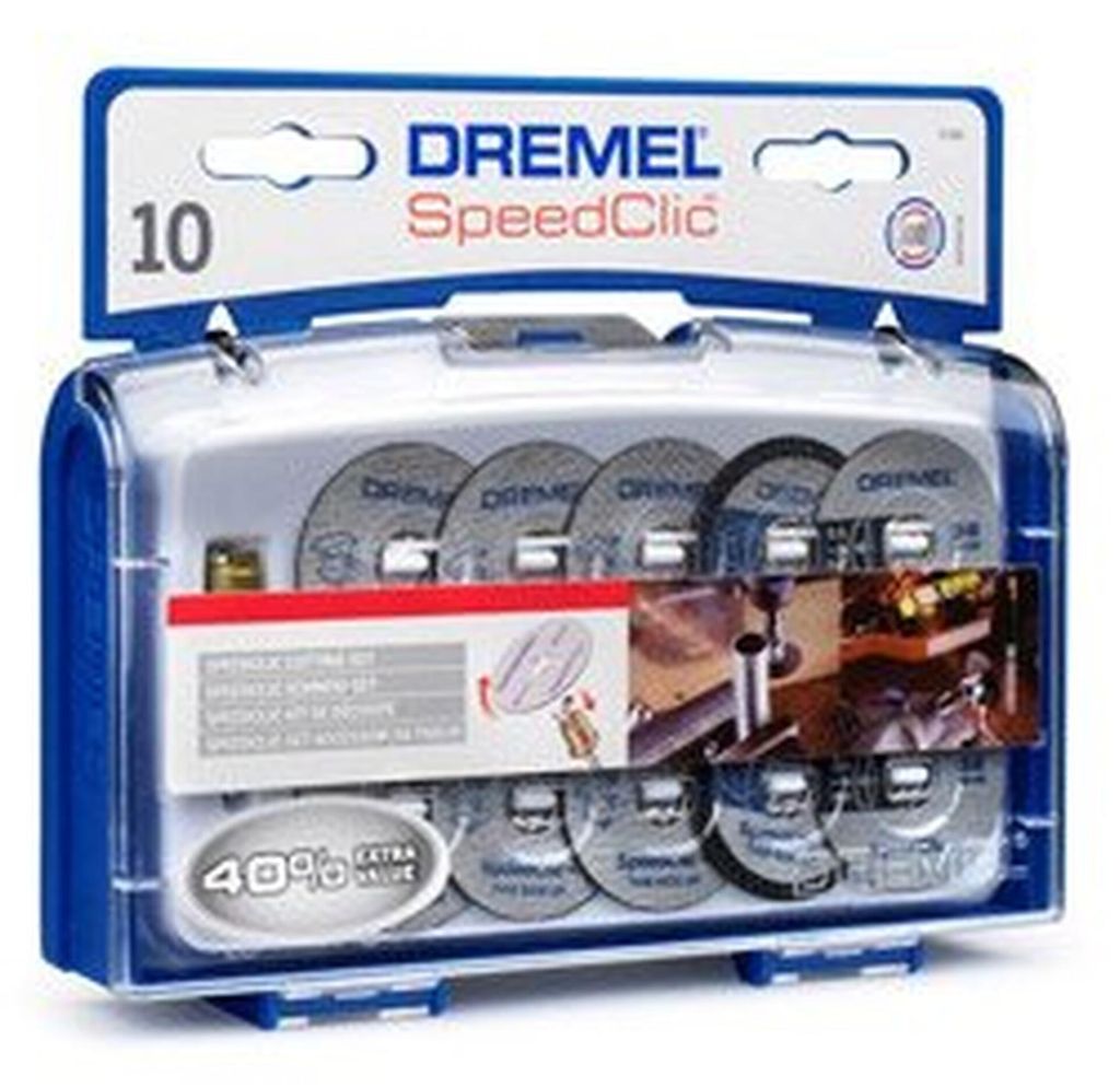 DREMEL Trennscheibenset SpeedClic SC690 Metall 10 Stück mit Träger
