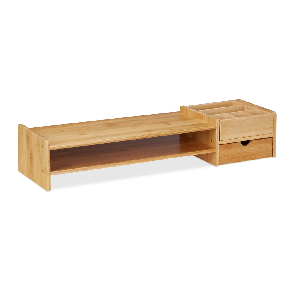 Fini le Mal de Dos : Support d'Écran Bambou Ergonomique et Bureau Rangé - 10