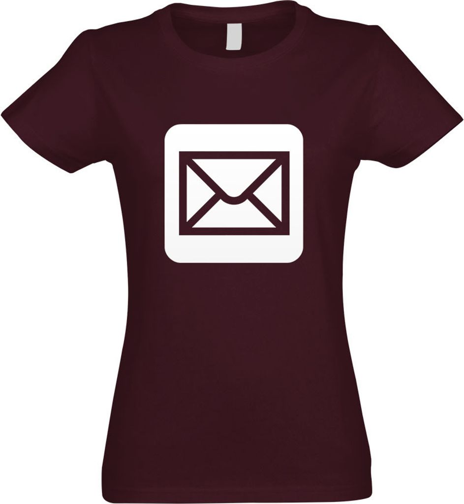 Kiwistar - T-Shirt tailliert - Damen - Burgund - Poststelle Postamt Piktogramme - mit Motiv Bedruckt - Funshirt Design - Sport - Freizeit - Damen - M