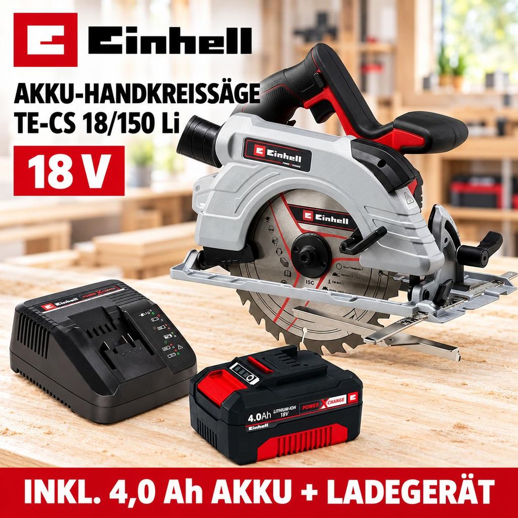 Einhell Handkreissäge TE-CS 18/150 Li - 18V mit Akku 4.0 Produktbild 