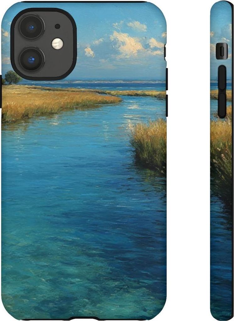 Flussdelta-Landschaftsgemälde – Hülle Kompatibel mit iPhone 11