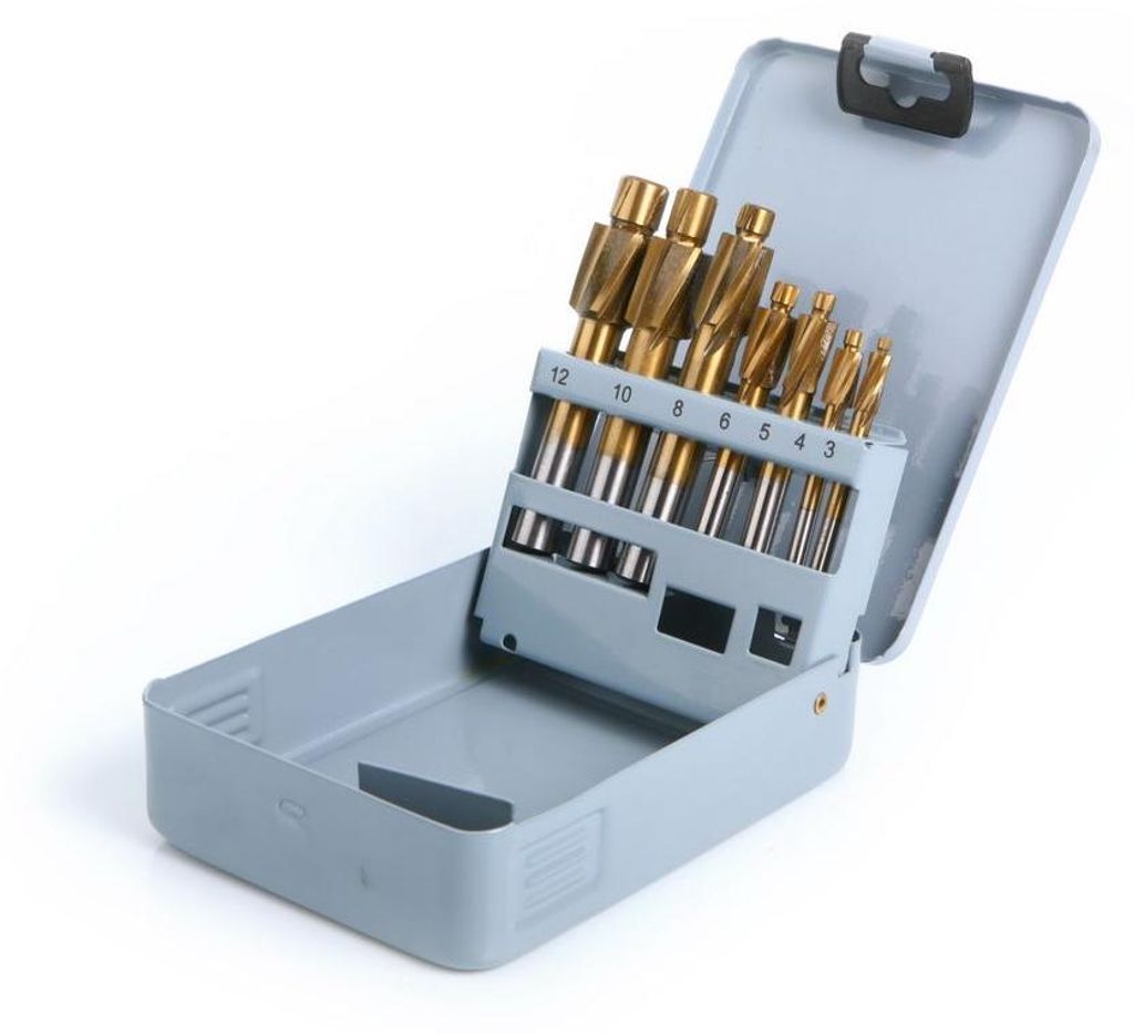 HBM 7-teiliges HSS-Sechskant-Senker-Set mit Zinnbeschichtung