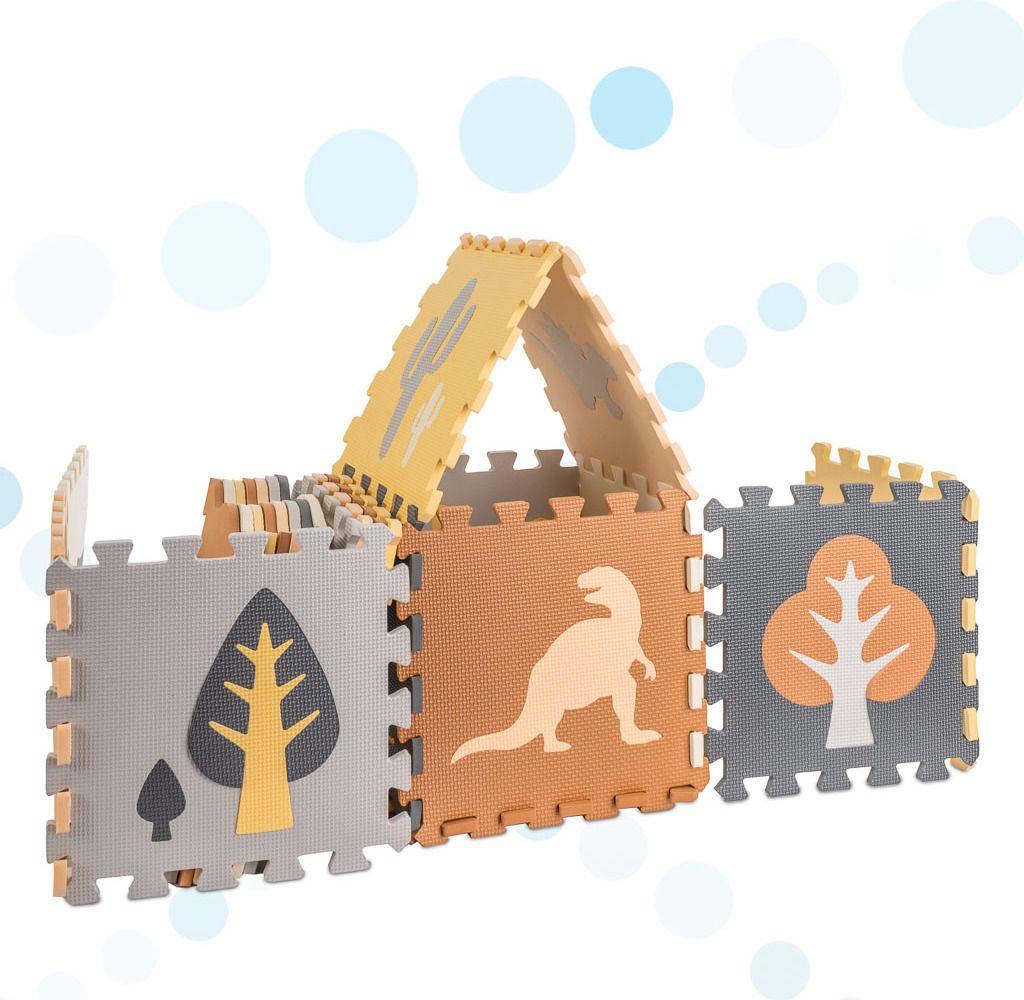 KIK Kontrastné penové puzzle 30 x 30 cm, 36 ks dinosaury, Obrázok produktu 5