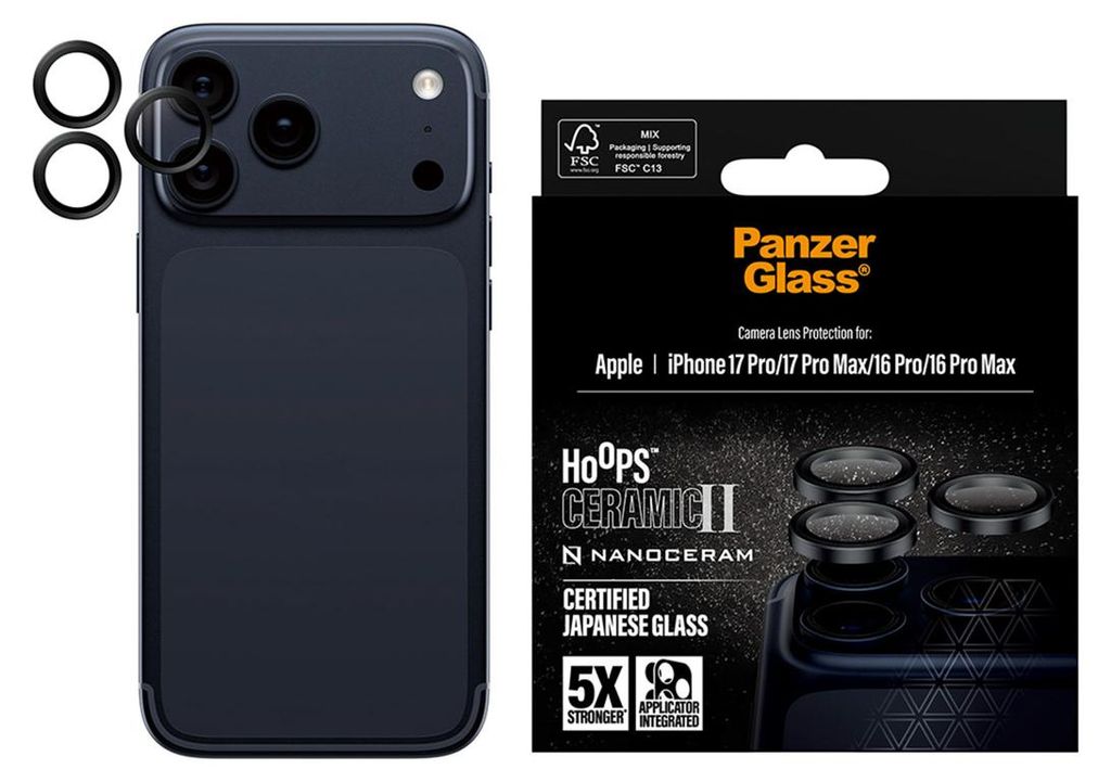 PanzerGlass ® Hoops® Ceramic II Kameraschutz iPhone 17 Pro Produktbild 
