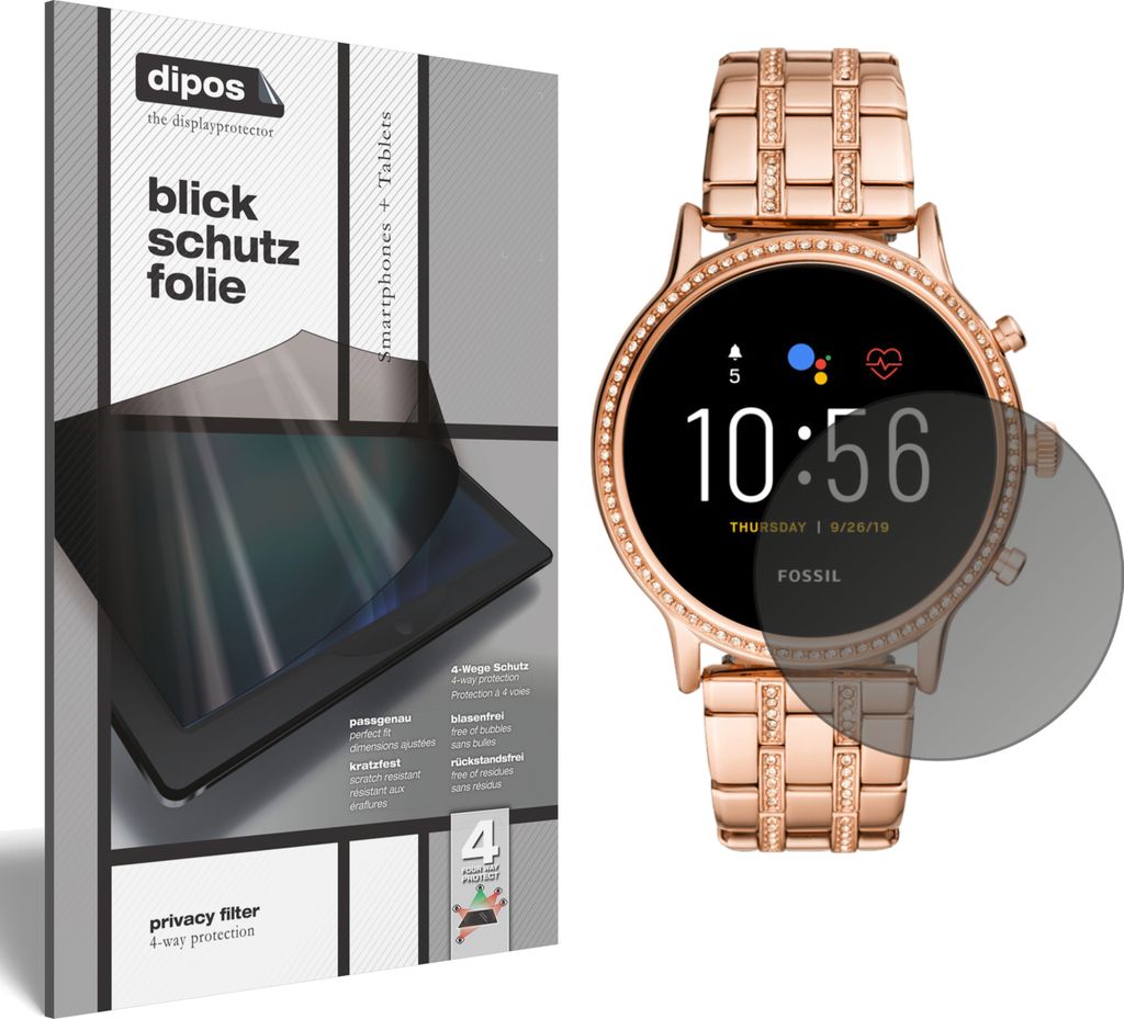 Blickschutzfolie für Fossil Julianna HR (5. Gen.) matt Schutzfolie Folie Display Schutz dipos