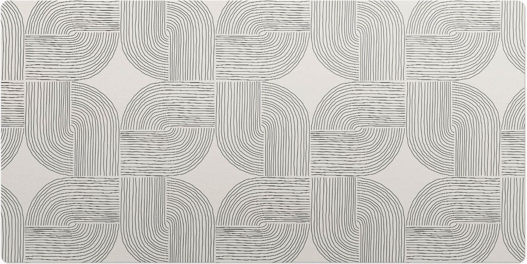 Geometrisches Linienmuster– Schreibtischunterlage – Schreibtisch Tischunterlage – 100x50 cm – Unterlage Groß Schreibtischmatte