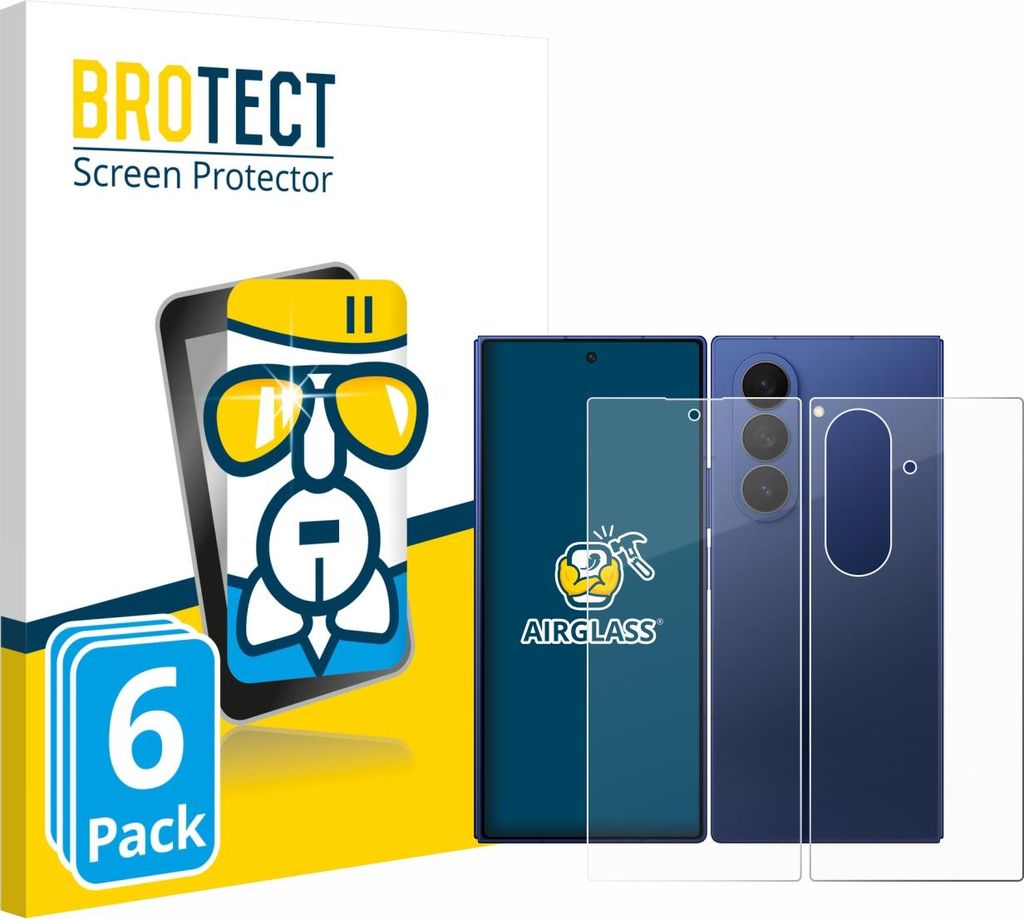 6x BROTECT Schutzglas für Samsung Galaxy Z Fold 7 (Display+Rückseite) Schutzfolie Panzer Folie Glas Display Schutz klar
