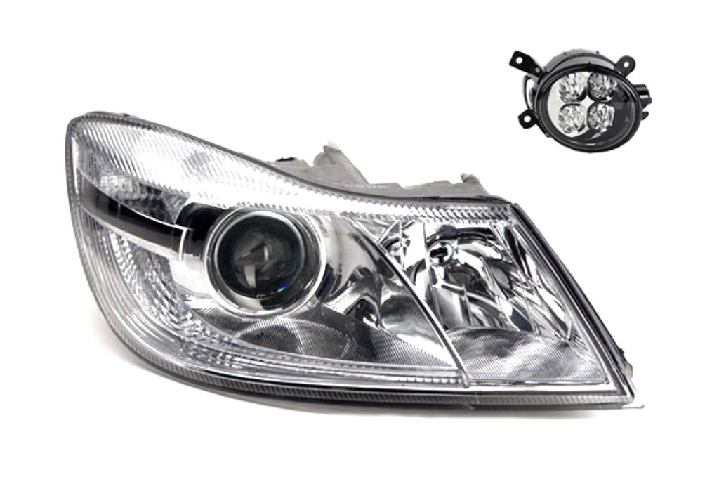 Johns, Scheinwerfer Halogen kompatibel zu Skoda Octavia 1Z 09-13 H1 H7 Re. + Nebelsche. 1Z1941018S 1Z1941016F 5J0941068
