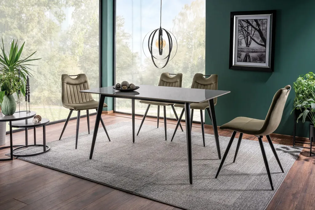 Table repas HANAN grise et noire : stable, durable et style industriel - 7