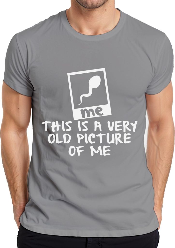 dies ist ein sehr altes foto von mir ploaroid lustiger Spruch Herren T-Shirt, Grau, S