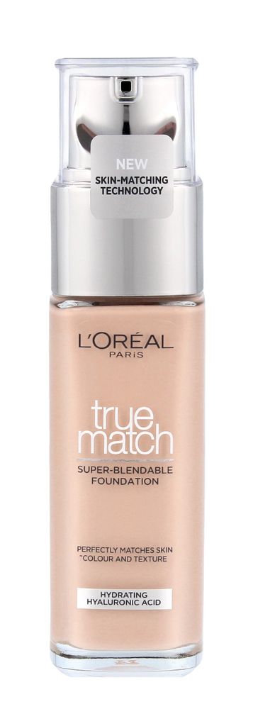 A bottle of L'Oréal Paris True Match Super-Blendable Foundation.