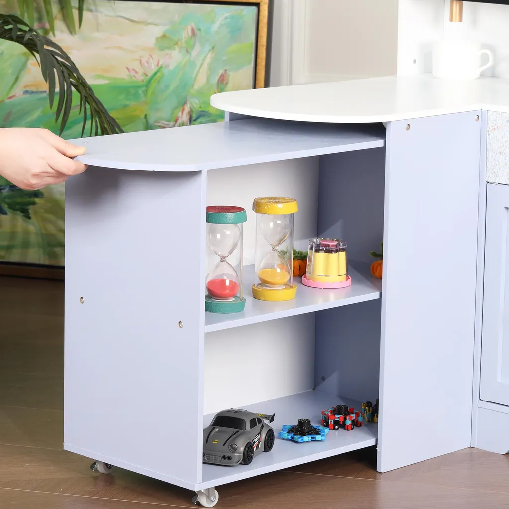 Cuisine Enfant Interactive Merax en Bois avec Accessoires, 3 Ans et Plus - 13