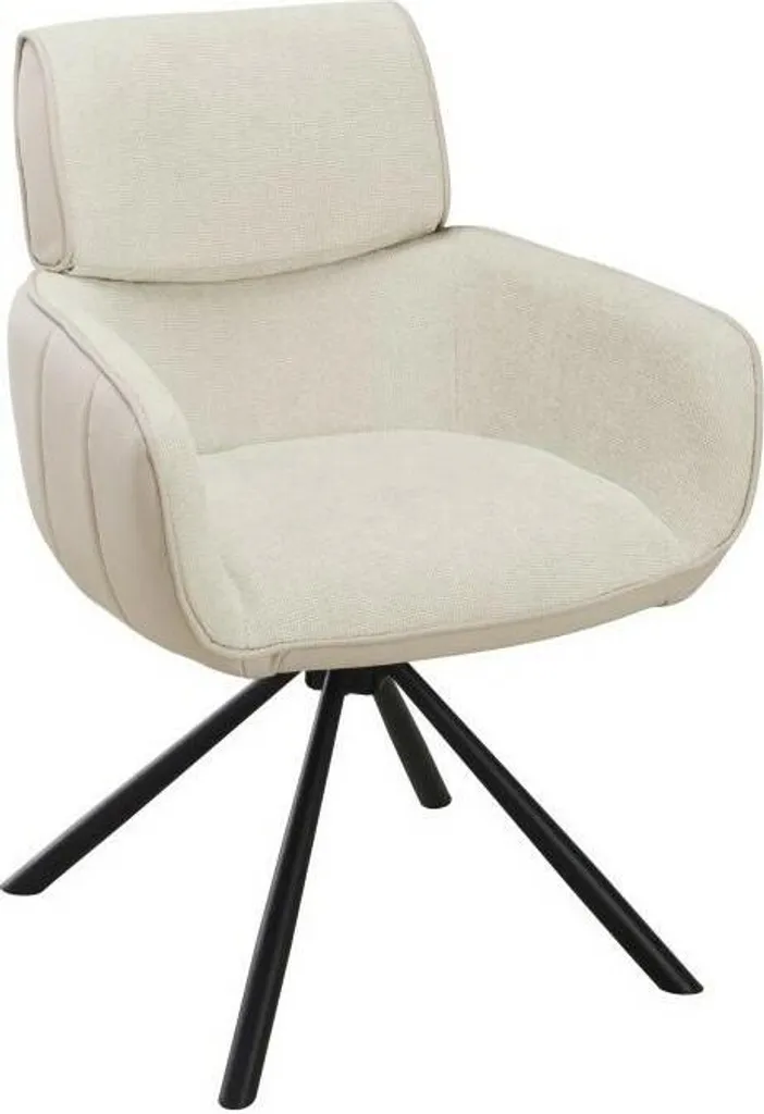 Chaise Beige Pivotante à Retour Automatique 61x86,5 cm HowHomely