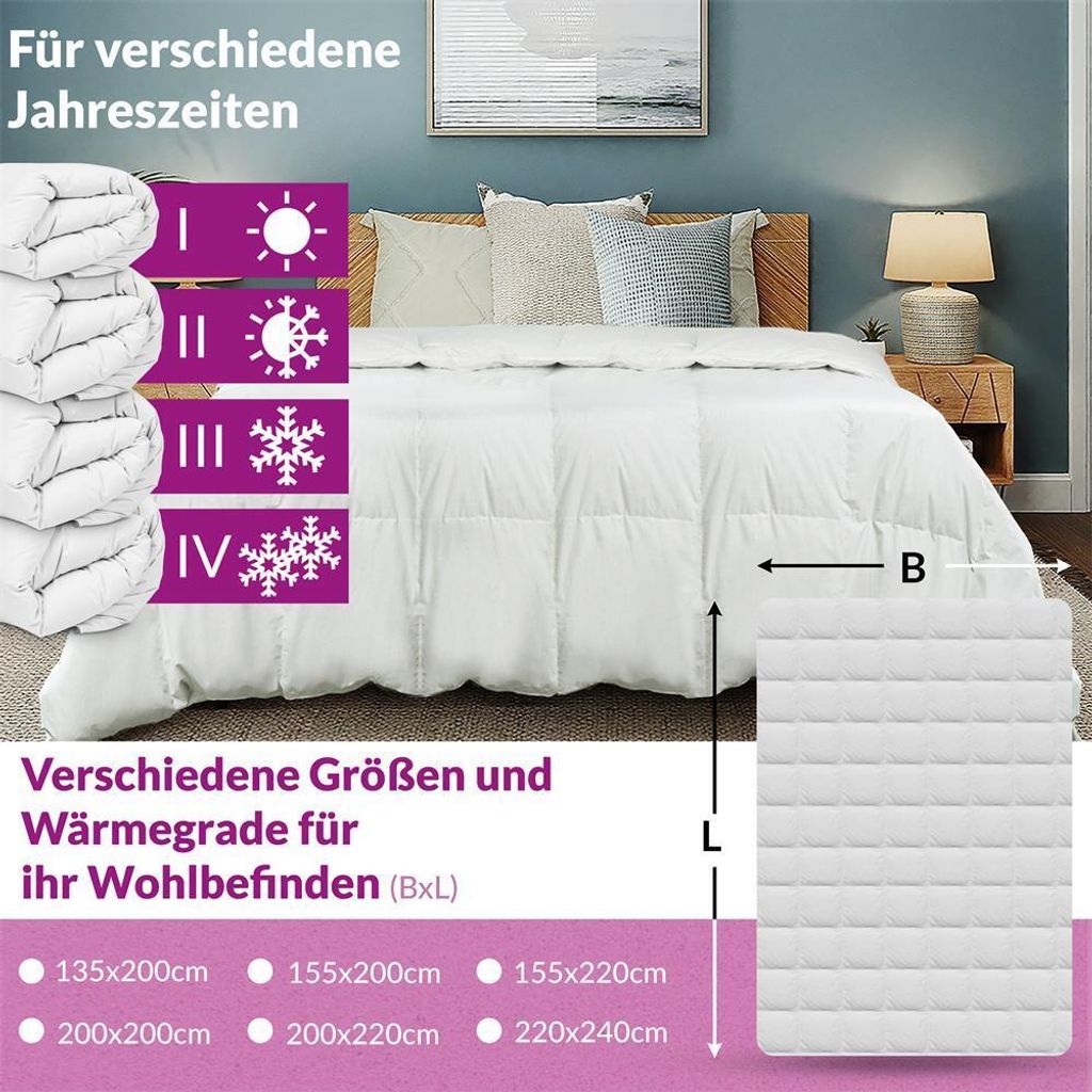 Bettdecke B!HOME mit 100% Daunen : 100 x 135 cm : Sommer Produktbild 7